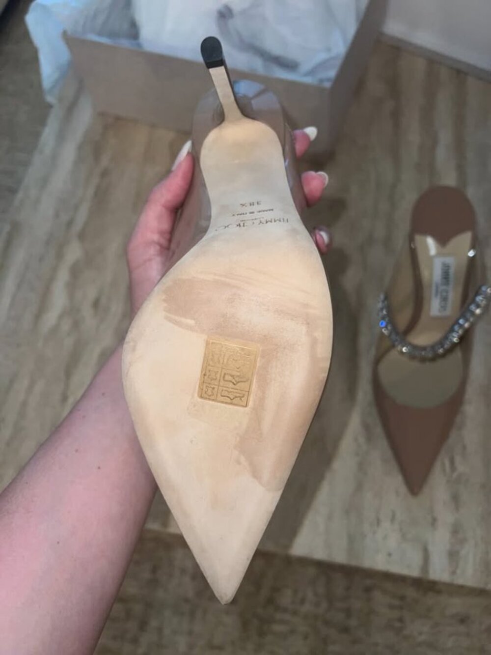 NWT Jimmy Choo Bing 100 Ballet Pink *Only worn once to try on* - Picture 4 of 9